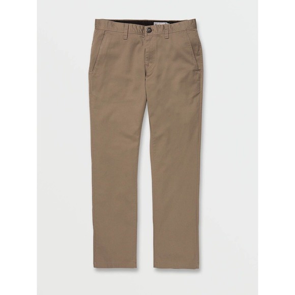 Volcom Pants Men Size 32 Frickin Modern Fit Stretch Chino Khaki Stretch - Picture 1 of 5